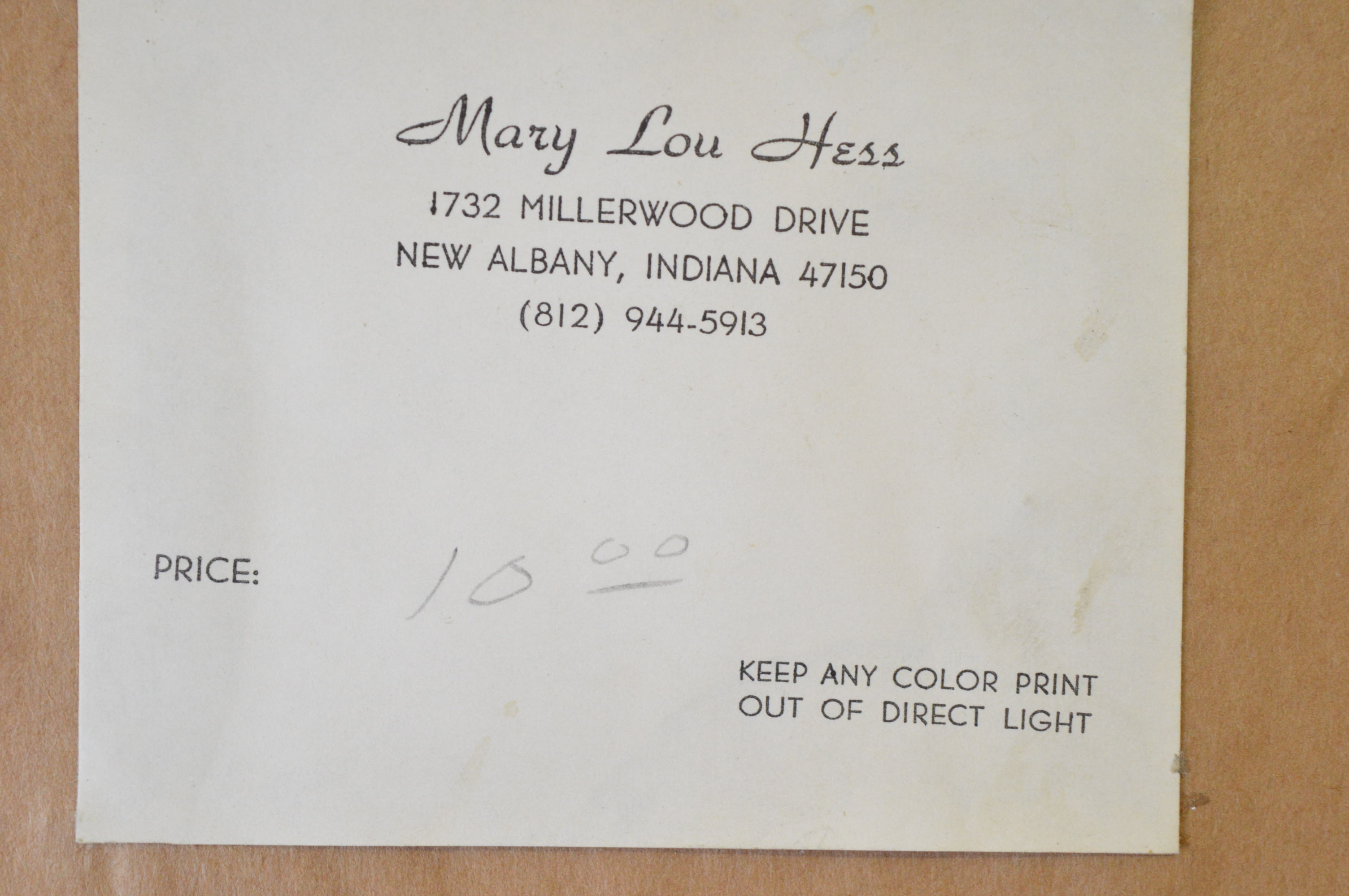 Mary Lou Hess Artist's Proof Etching on Paper of Weeping Tree