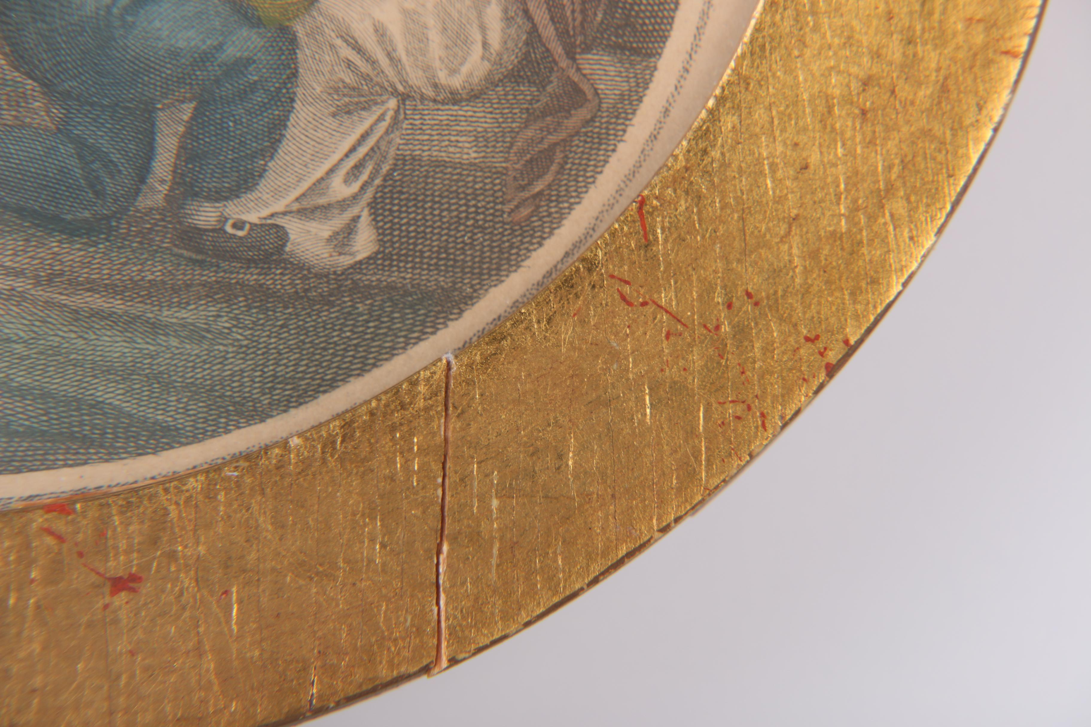 Hand Colored Engraving of 19th-Century Scene