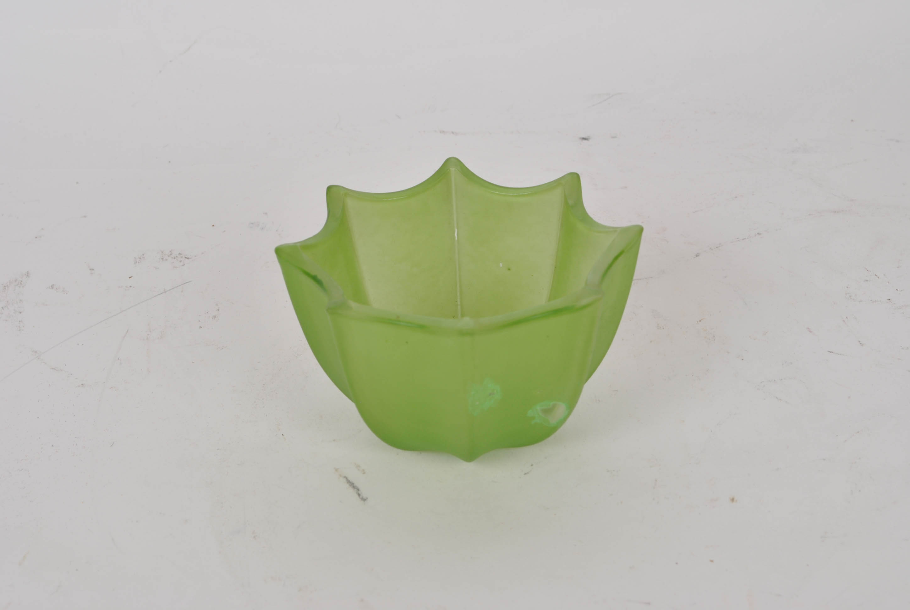 Cameo Glass Green Vase and Small Bowl