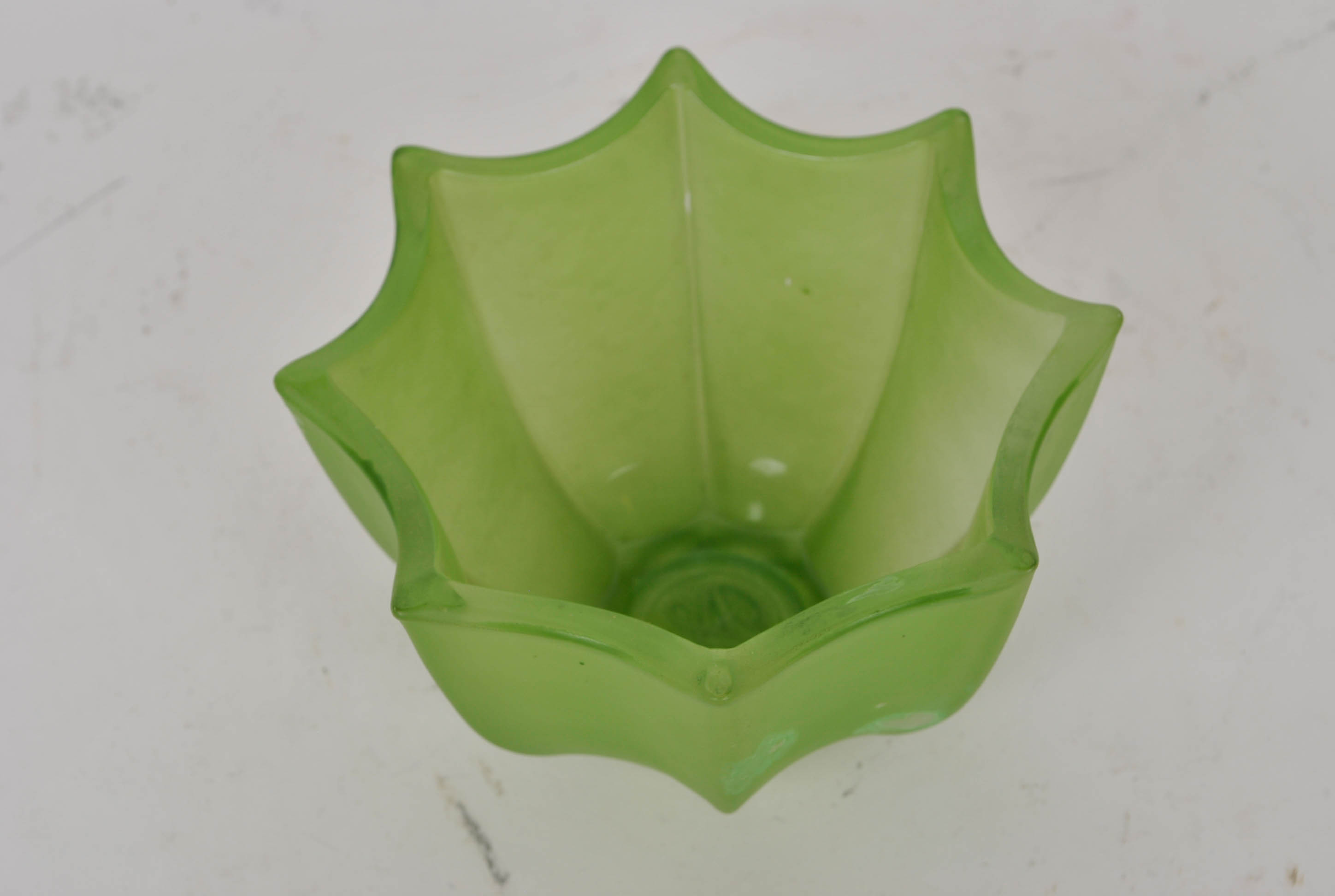 Cameo Glass Green Vase and Small Bowl
