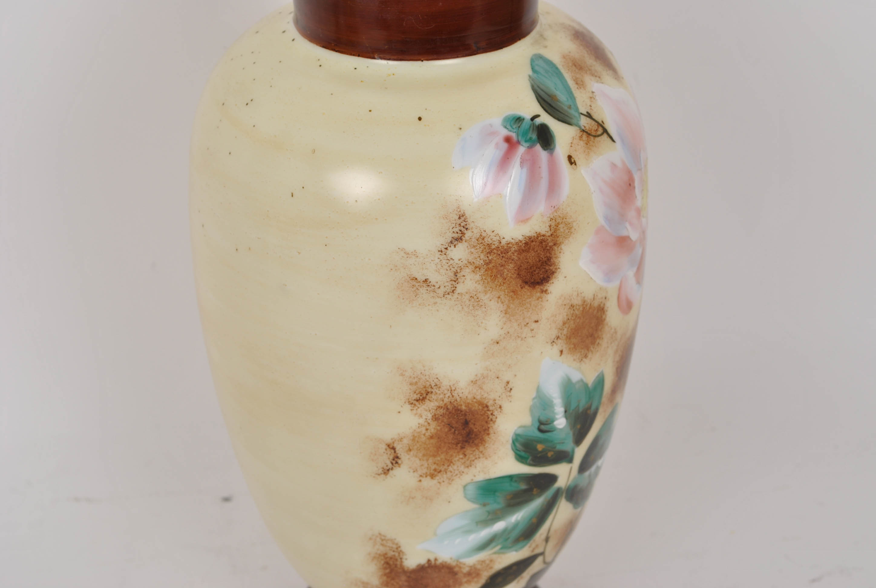 Two Hand Painted Glass Vases