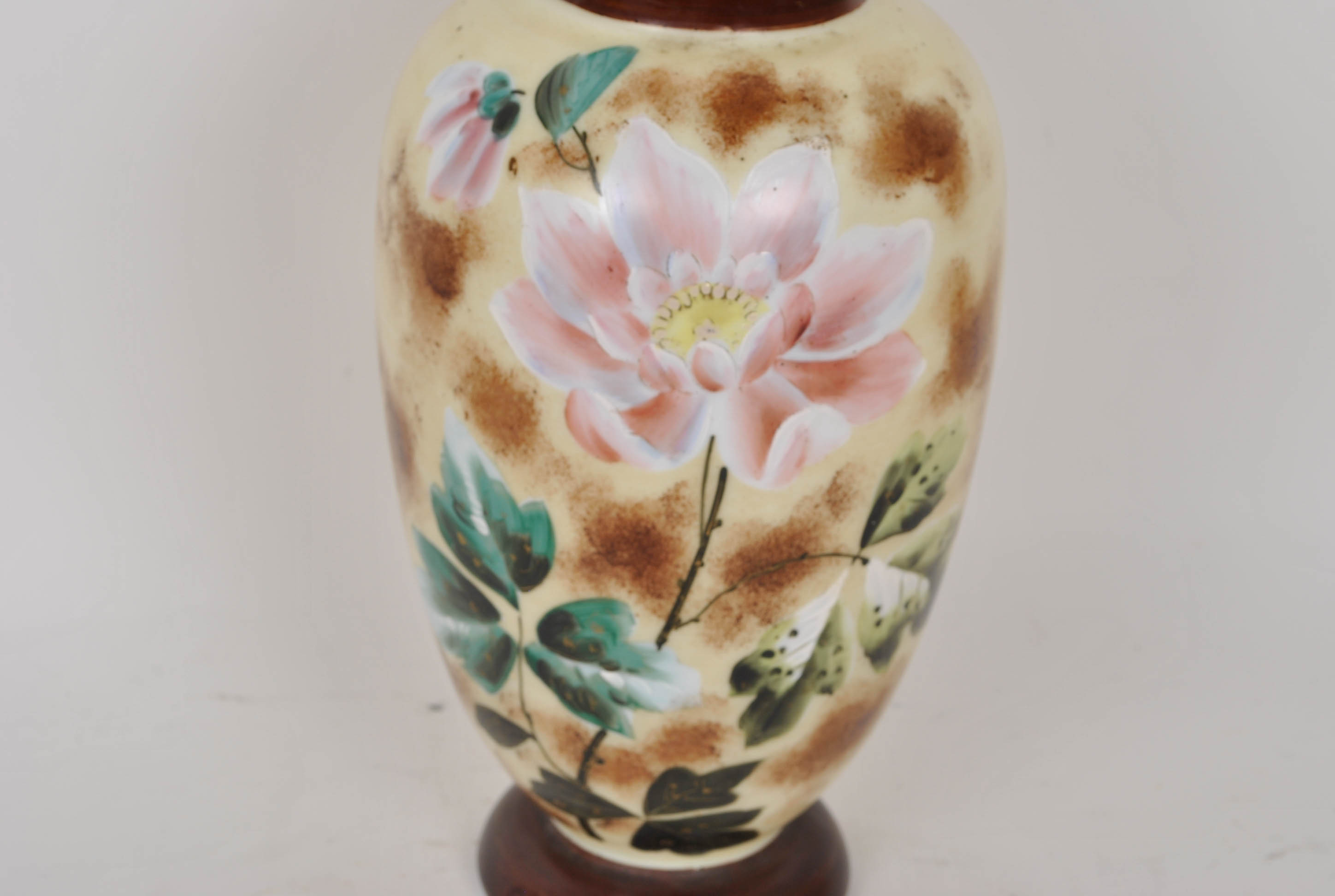 Two Hand Painted Glass Vases