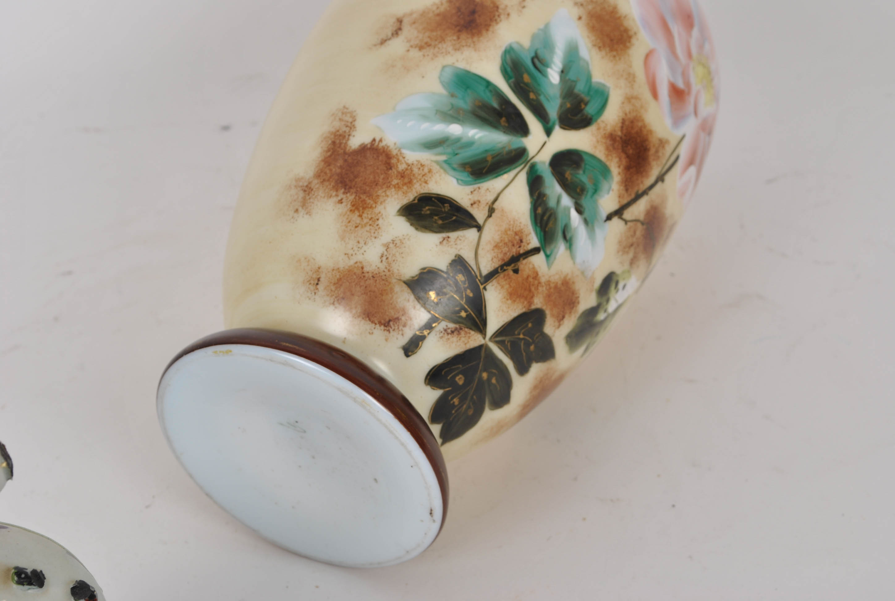 Two Hand Painted Glass Vases