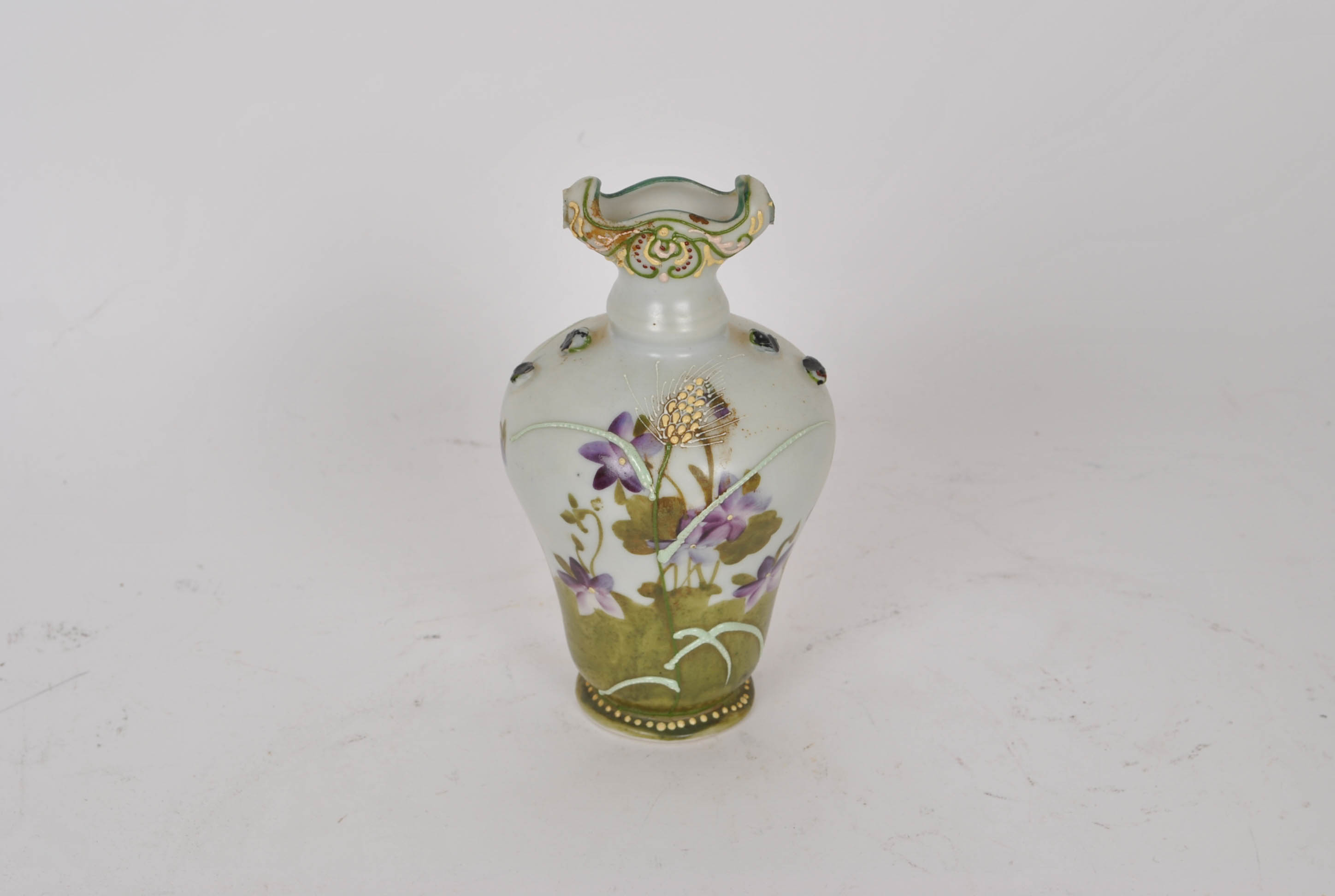 Two Hand Painted Glass Vases