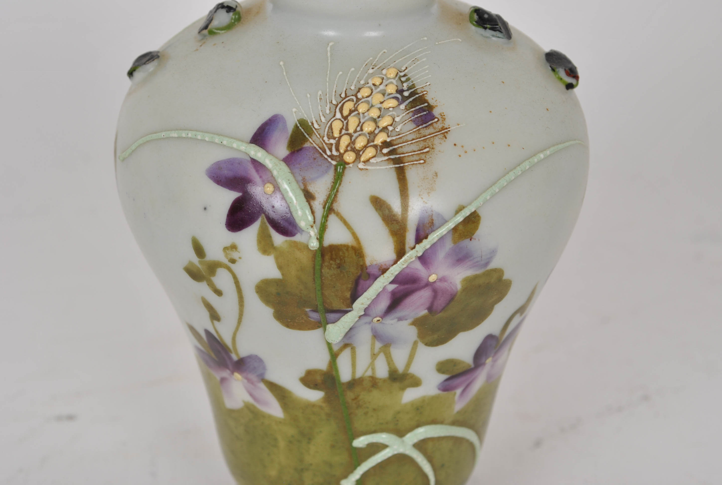 Two Hand Painted Glass Vases