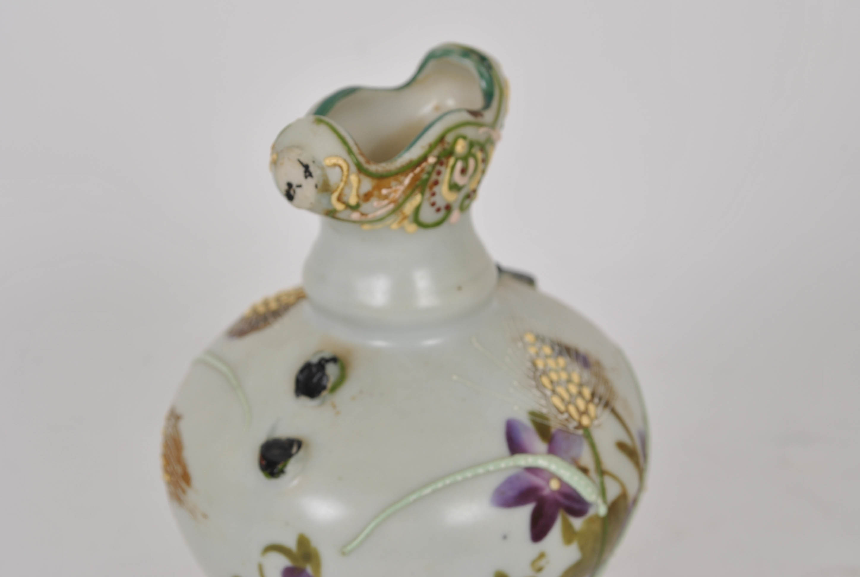 Two Hand Painted Glass Vases