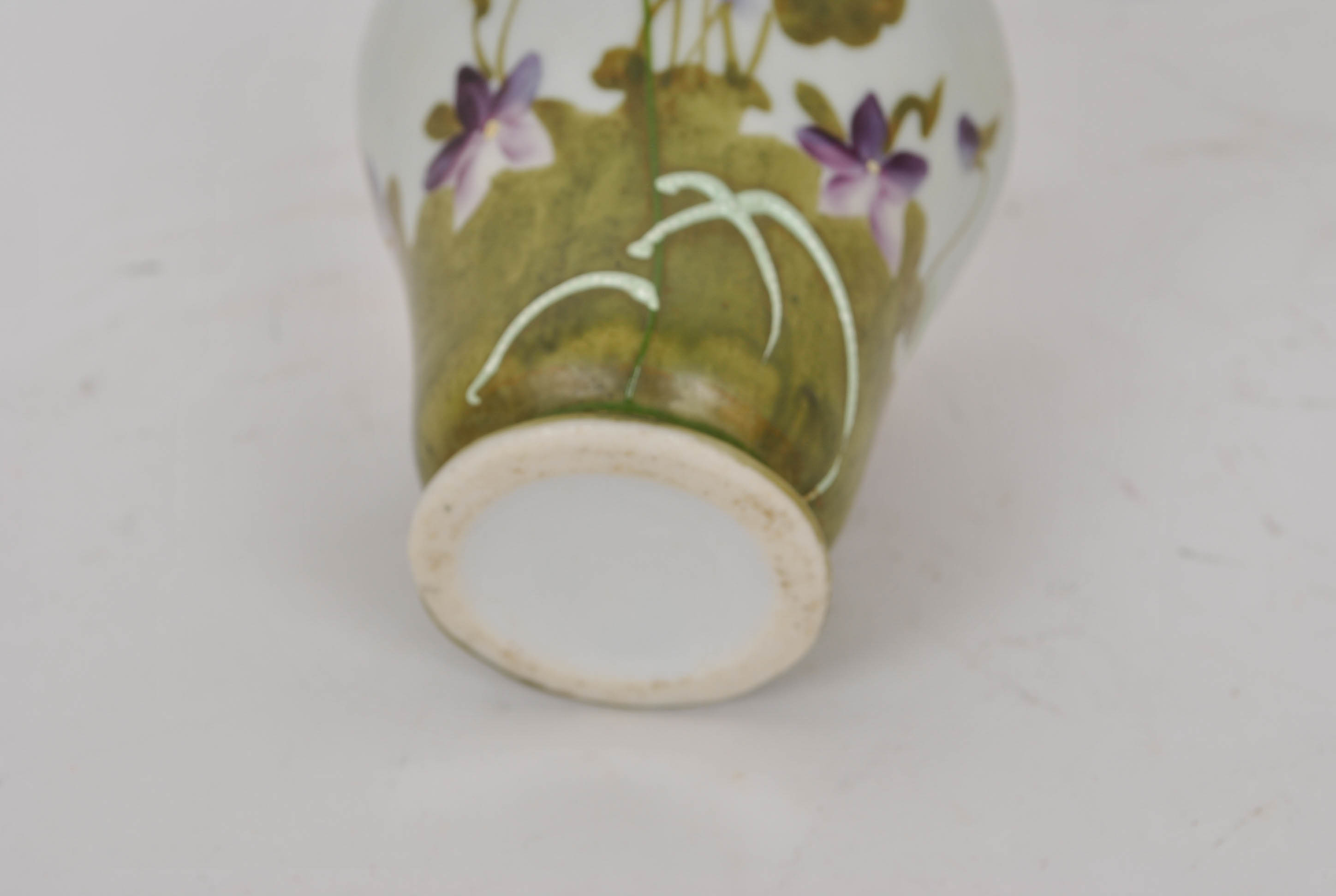 Two Hand Painted Glass Vases