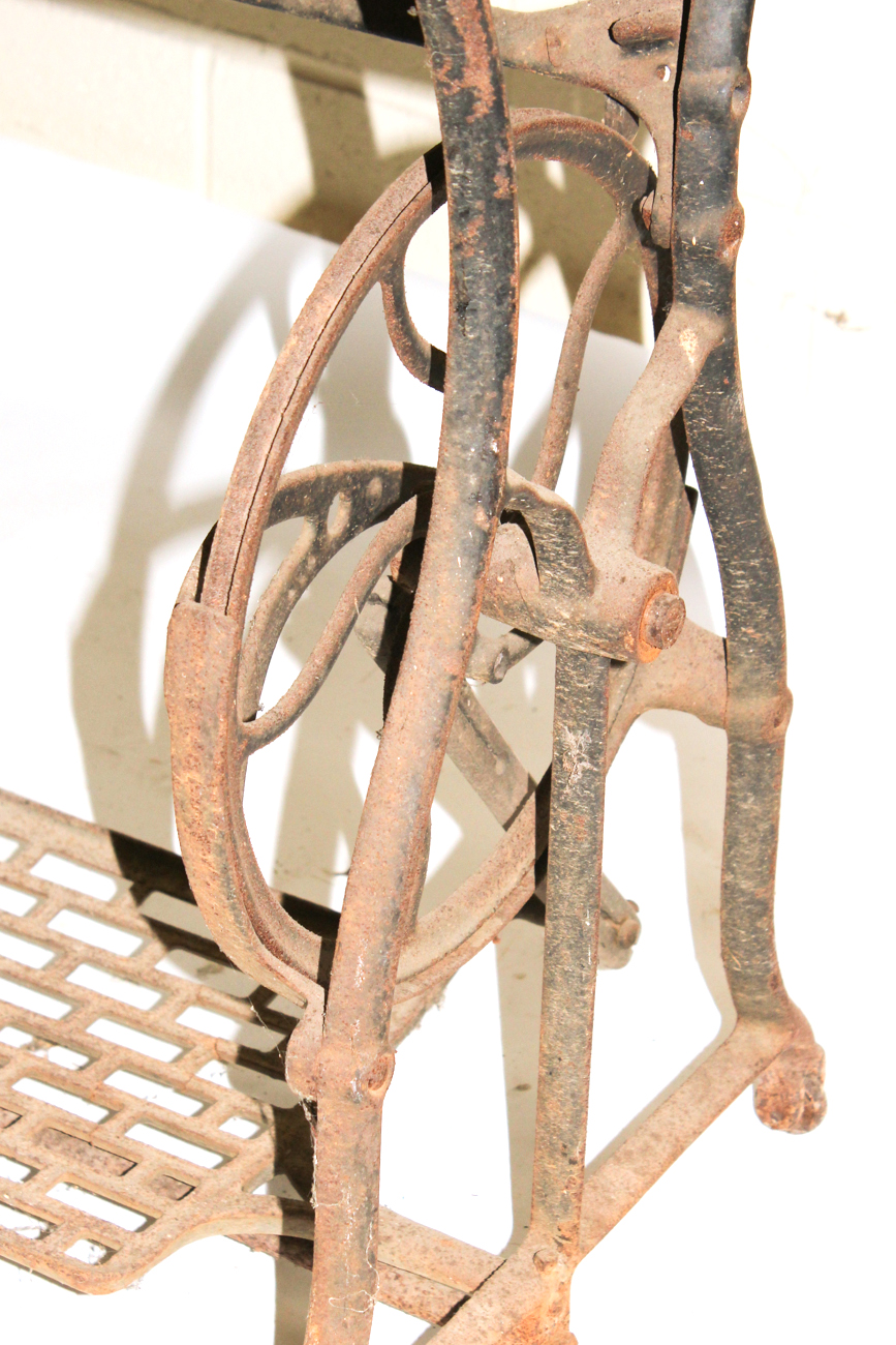 Repurposed Antique Treadle Sewing Machine Base
