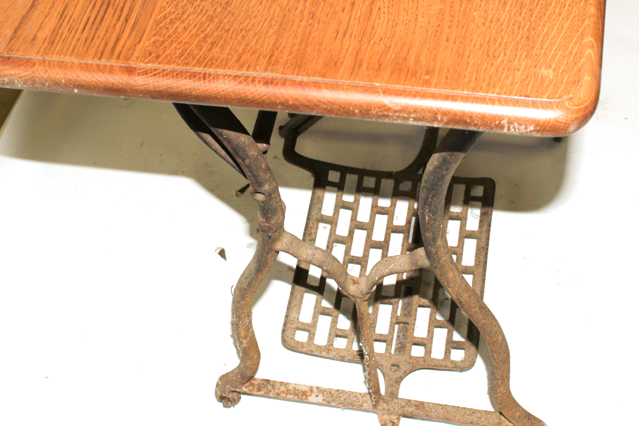 Repurposed Antique Treadle Sewing Machine Base