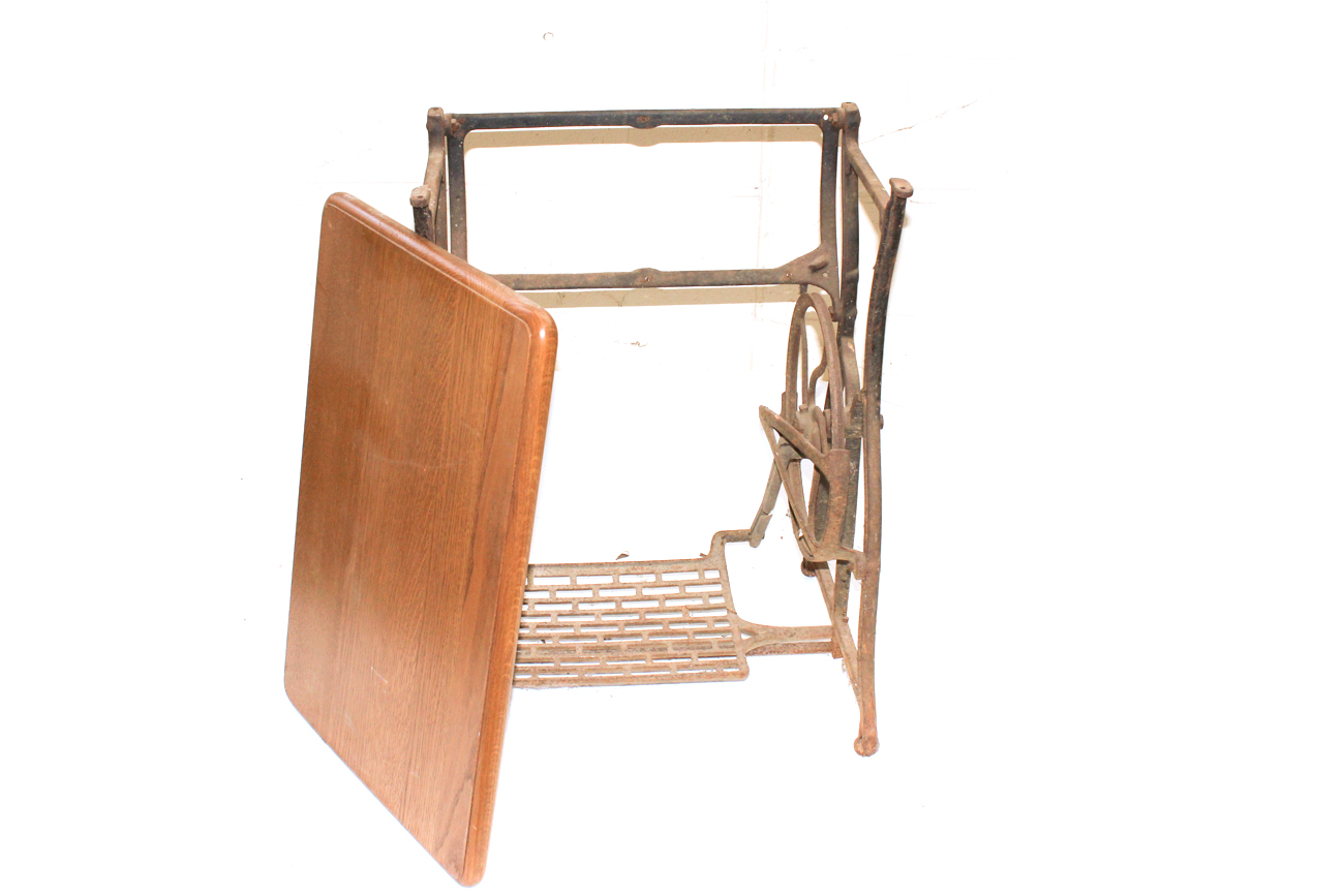 Repurposed Antique Treadle Sewing Machine Base