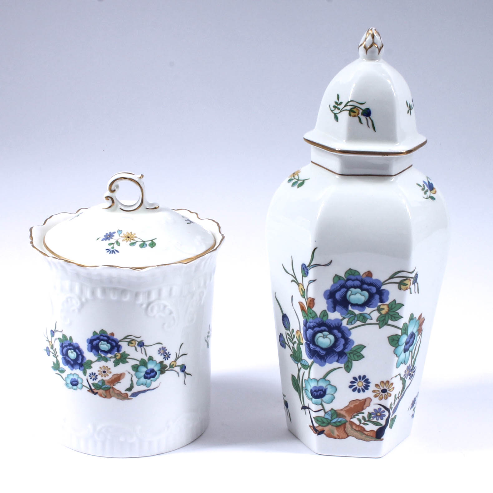 Pair of Aynsley "Marlina" Porcelain Canisters