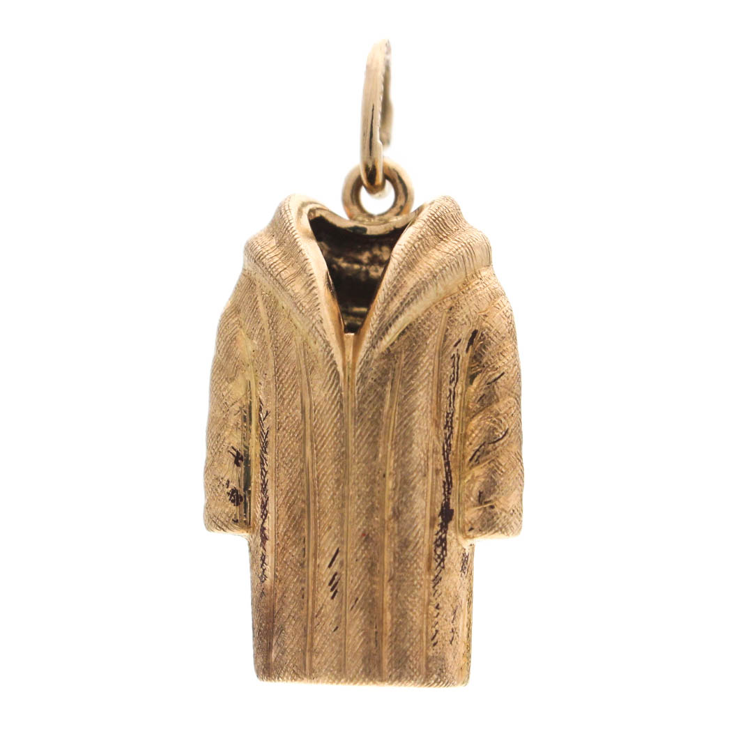 14K Yellow Gold Fur Coat Charm
