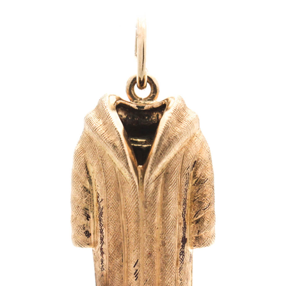 14K Yellow Gold Fur Coat Charm