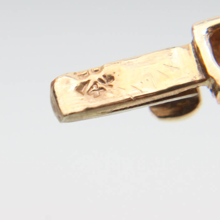 14K Yellow Gold Garnet Bangle