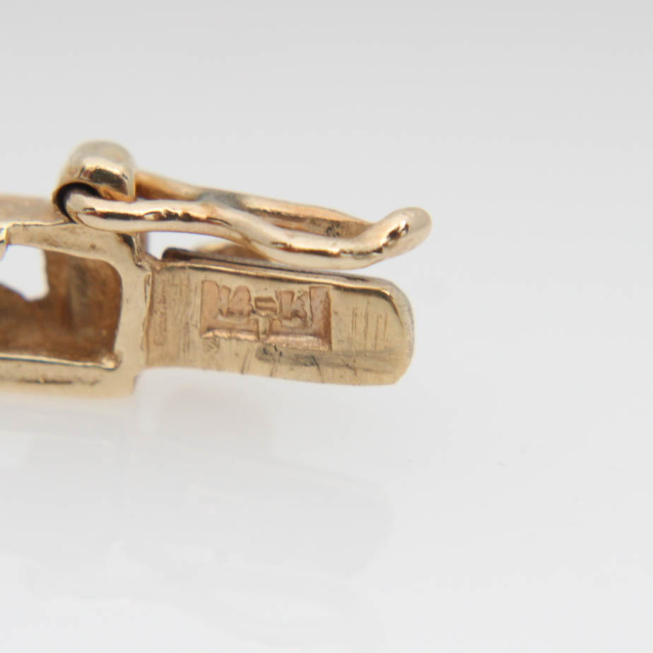 14K Yellow Gold Sapphire Bangle