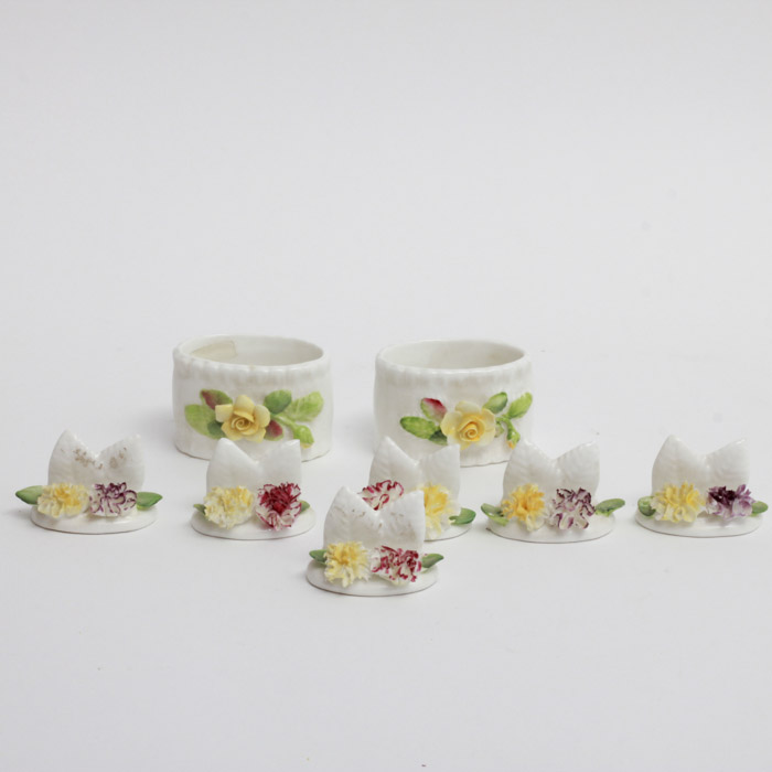 Vintage Coalport Bone China Napkin Rings and Place Card Holders