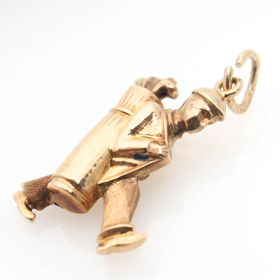 14K Yellow Gold Golfer Charm
