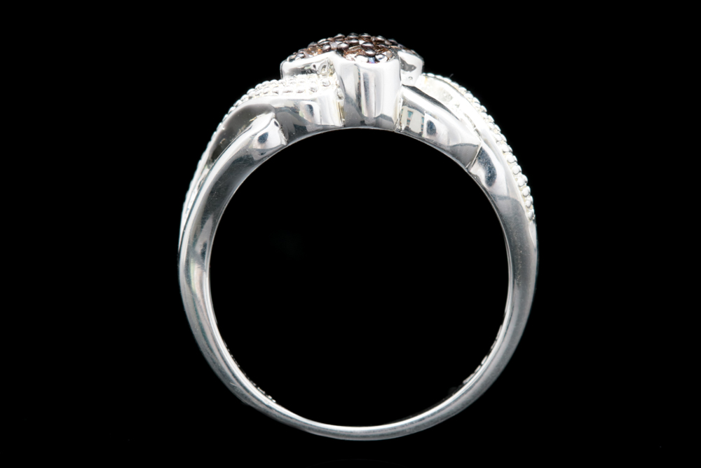 Sterling Silver and Brown Diamond Ring