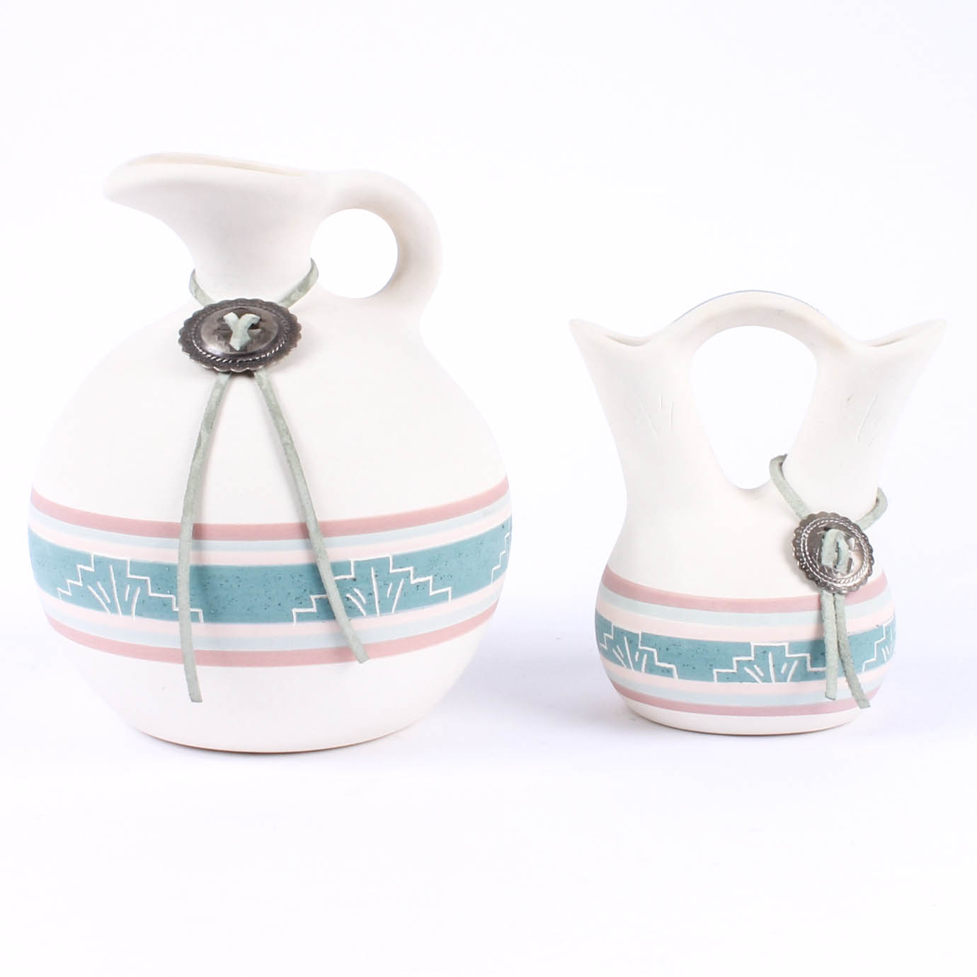 Pair of Southwestern Style Pottery Pitchers