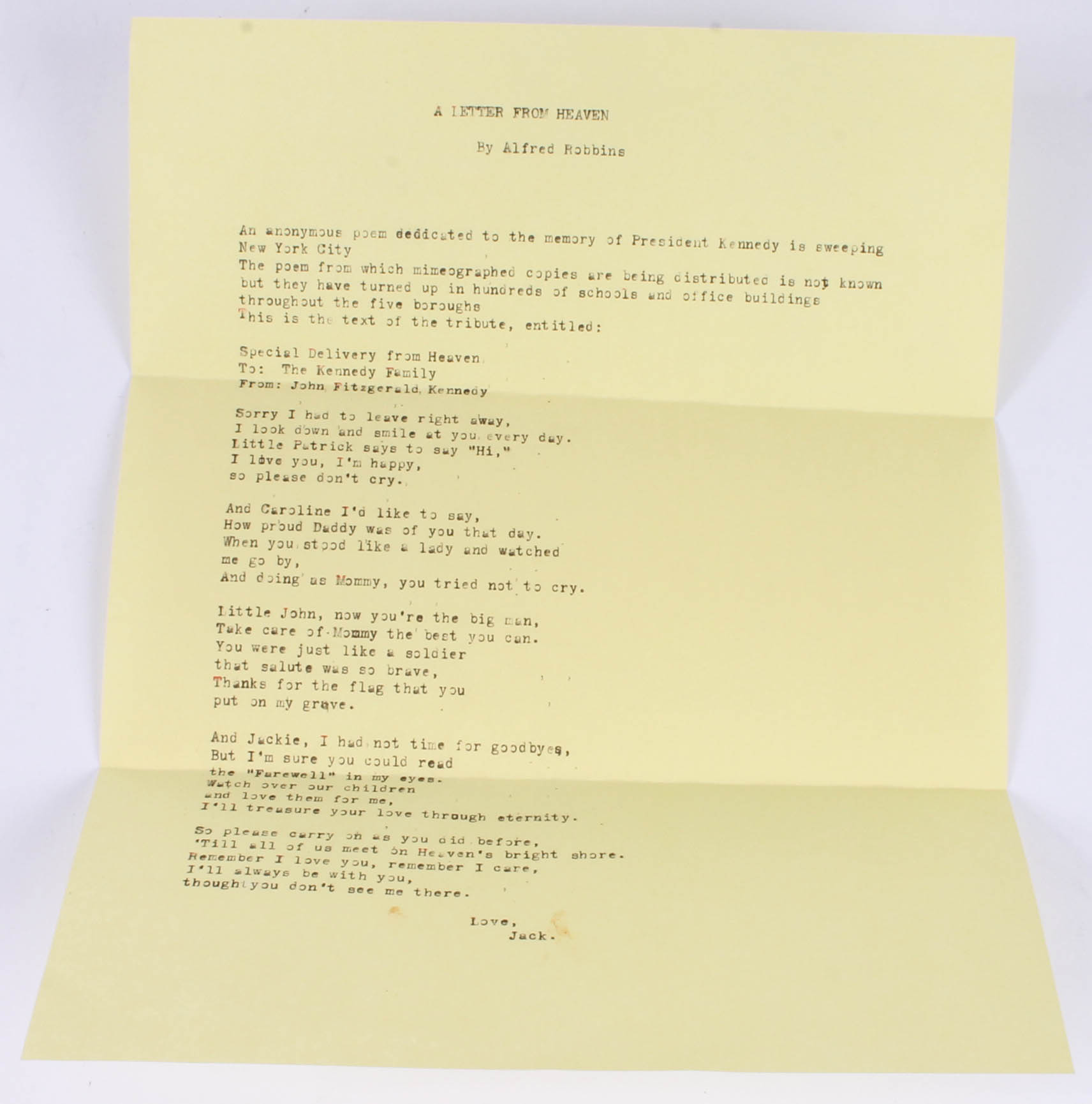 John F. Kennedy Memorabilia