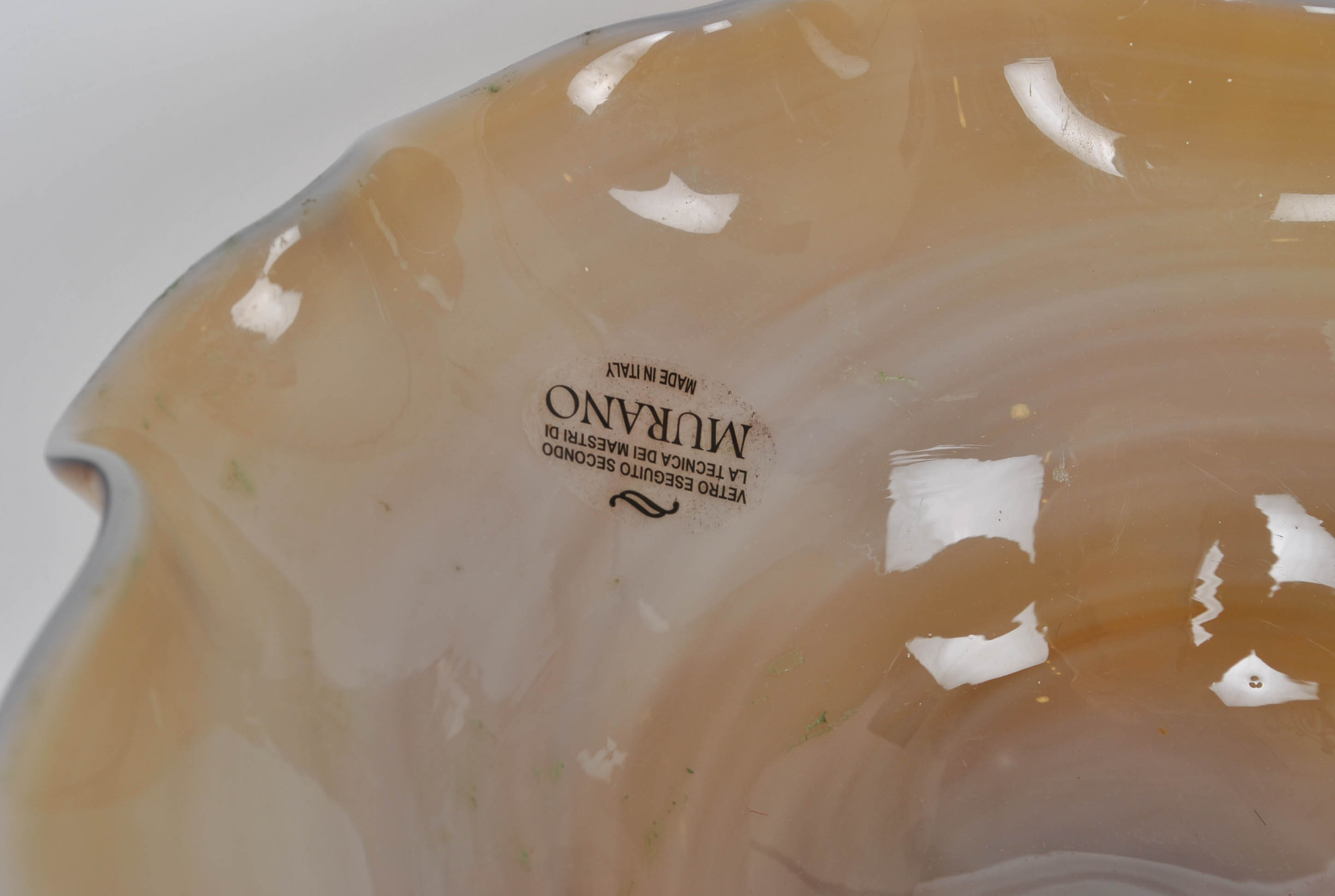 Murano Glass Pedestal Bowl and Blue Petal Thick Glass Bowl