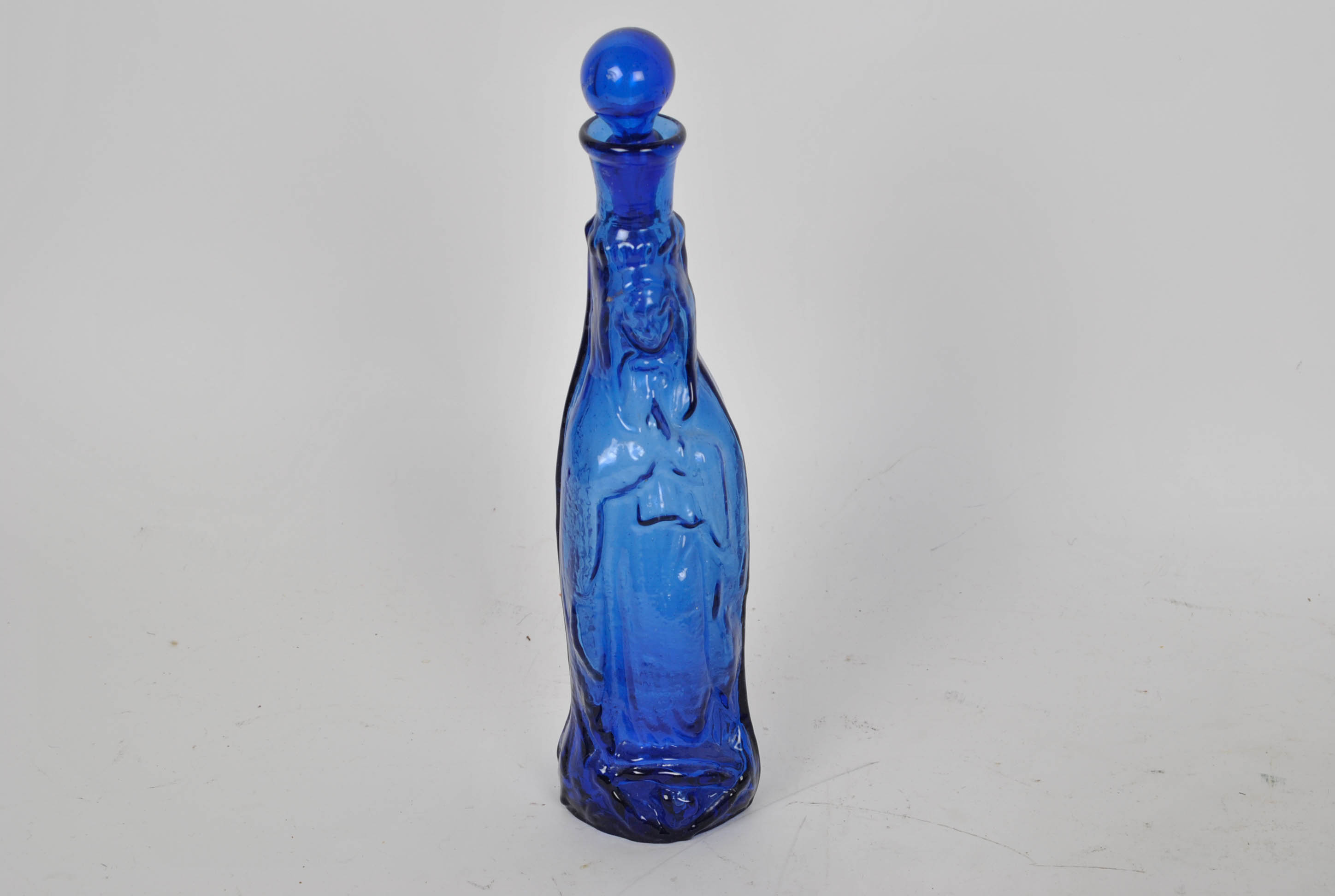 Glass Virgin Mary Figural Decanter and Stoviglierie Bowl