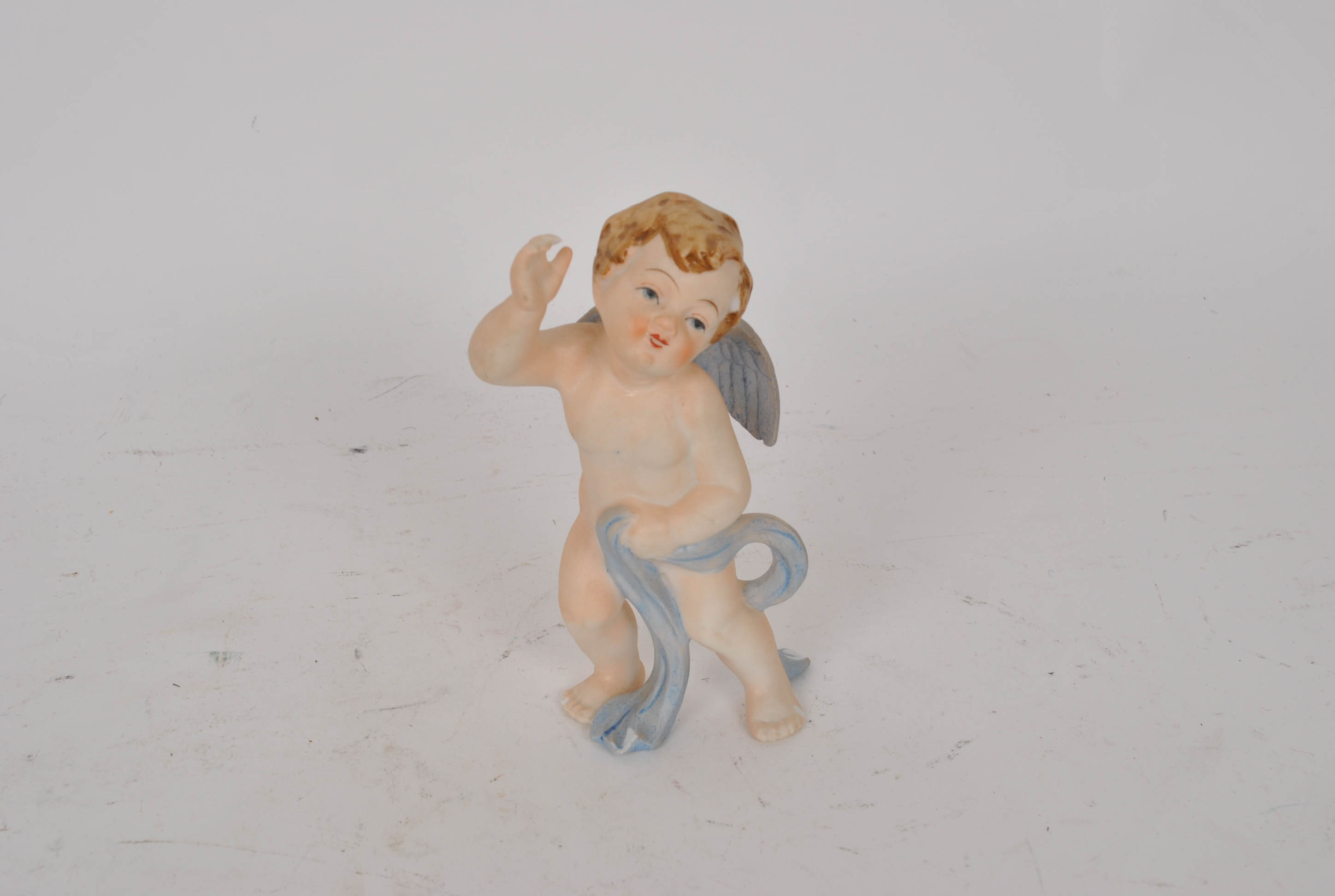 Hull Pottery Dish and Occupied Japan Bisque Cupid
