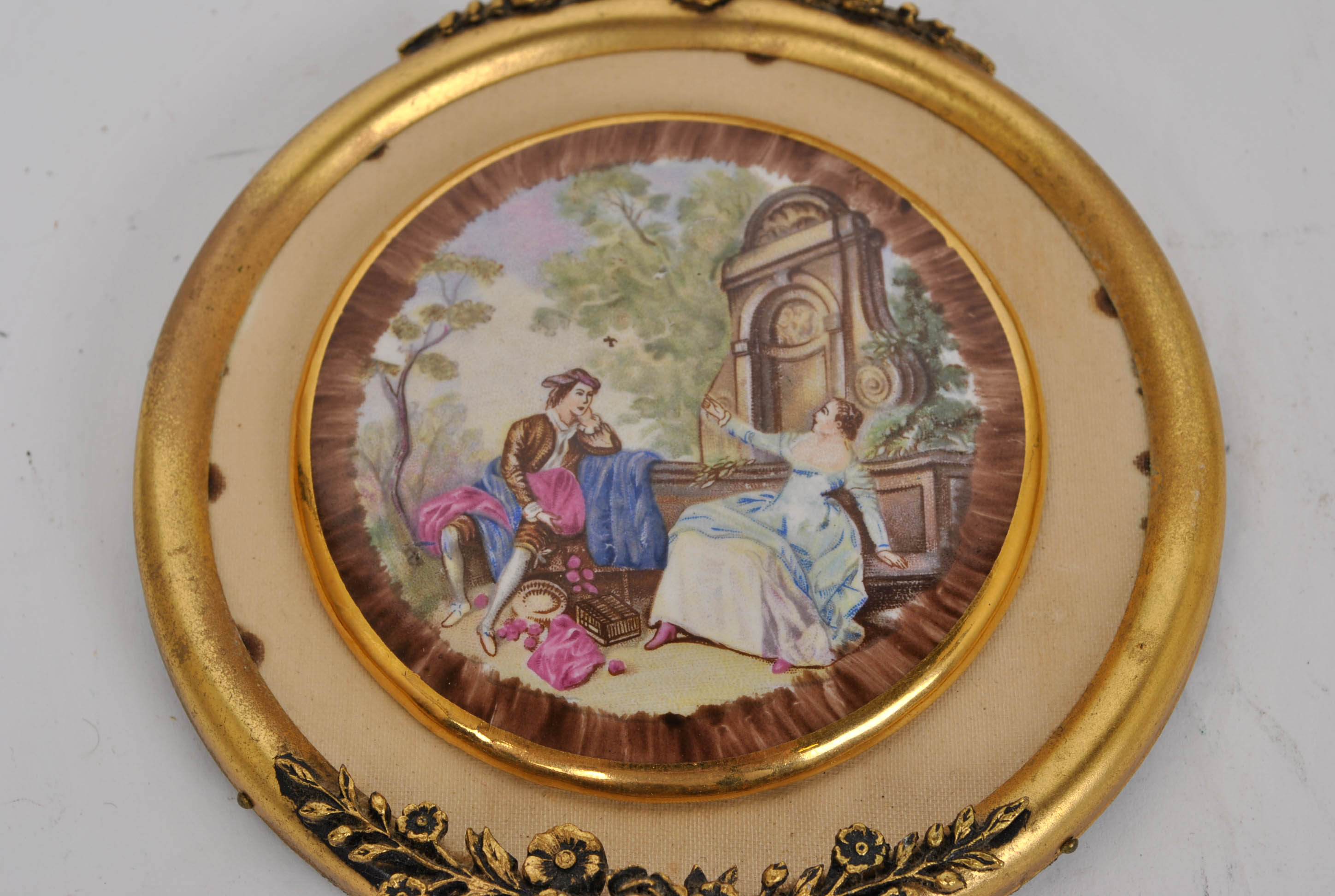 Set of Courting Couples Tea Cups and Plaques