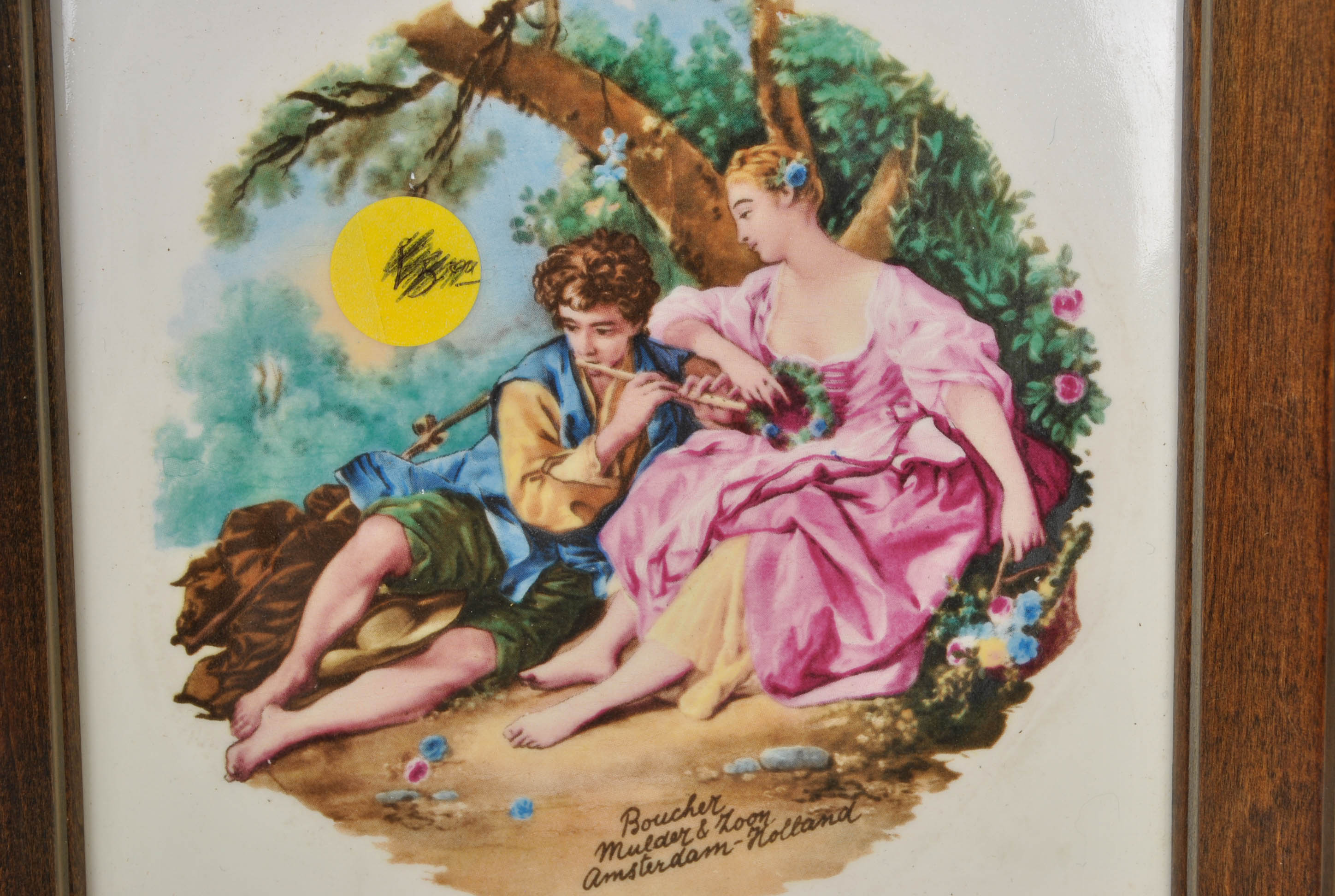 Set of Courting Couples Tea Cups and Plaques