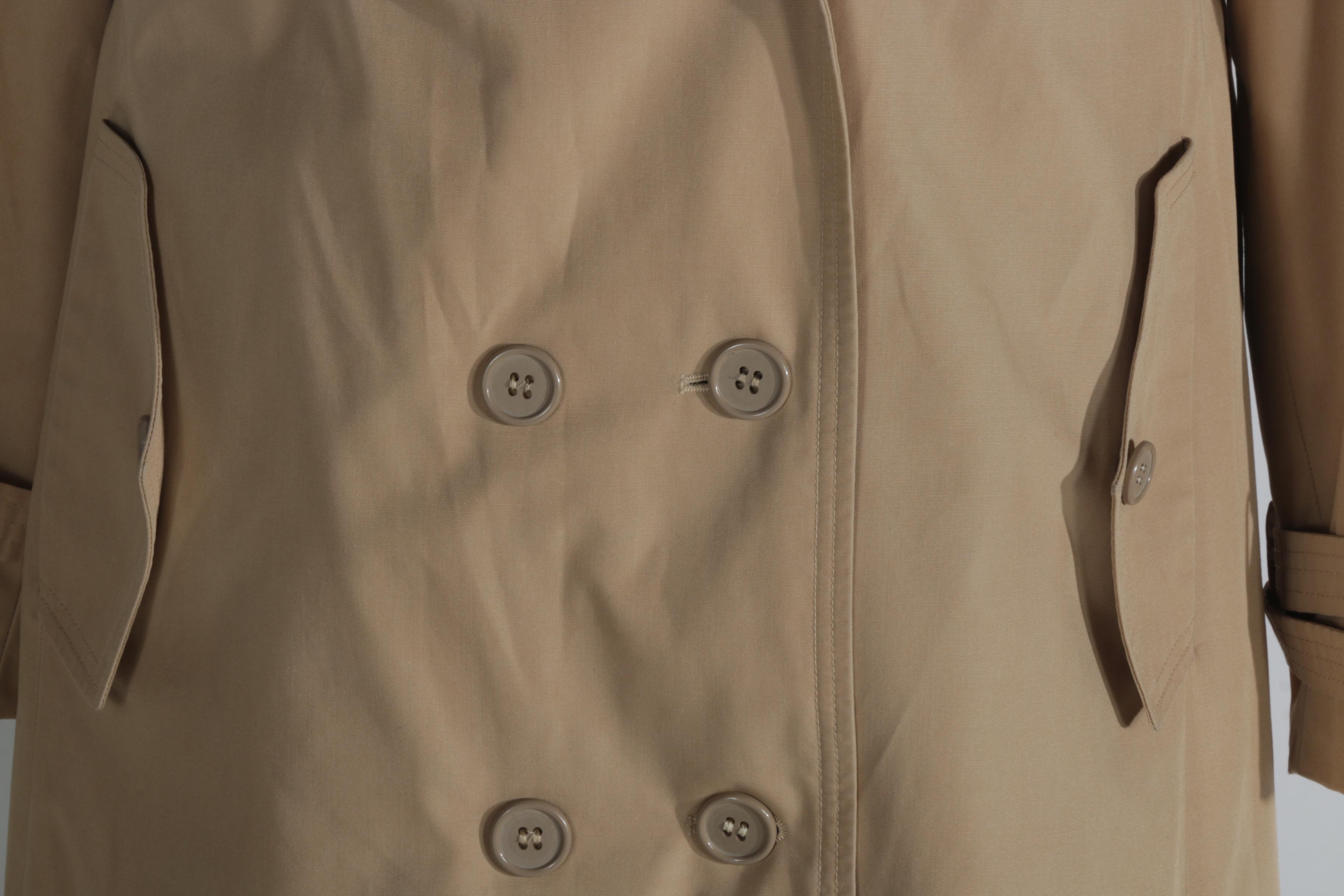 Vintage Trench Coat with Sheared Beaver Lining