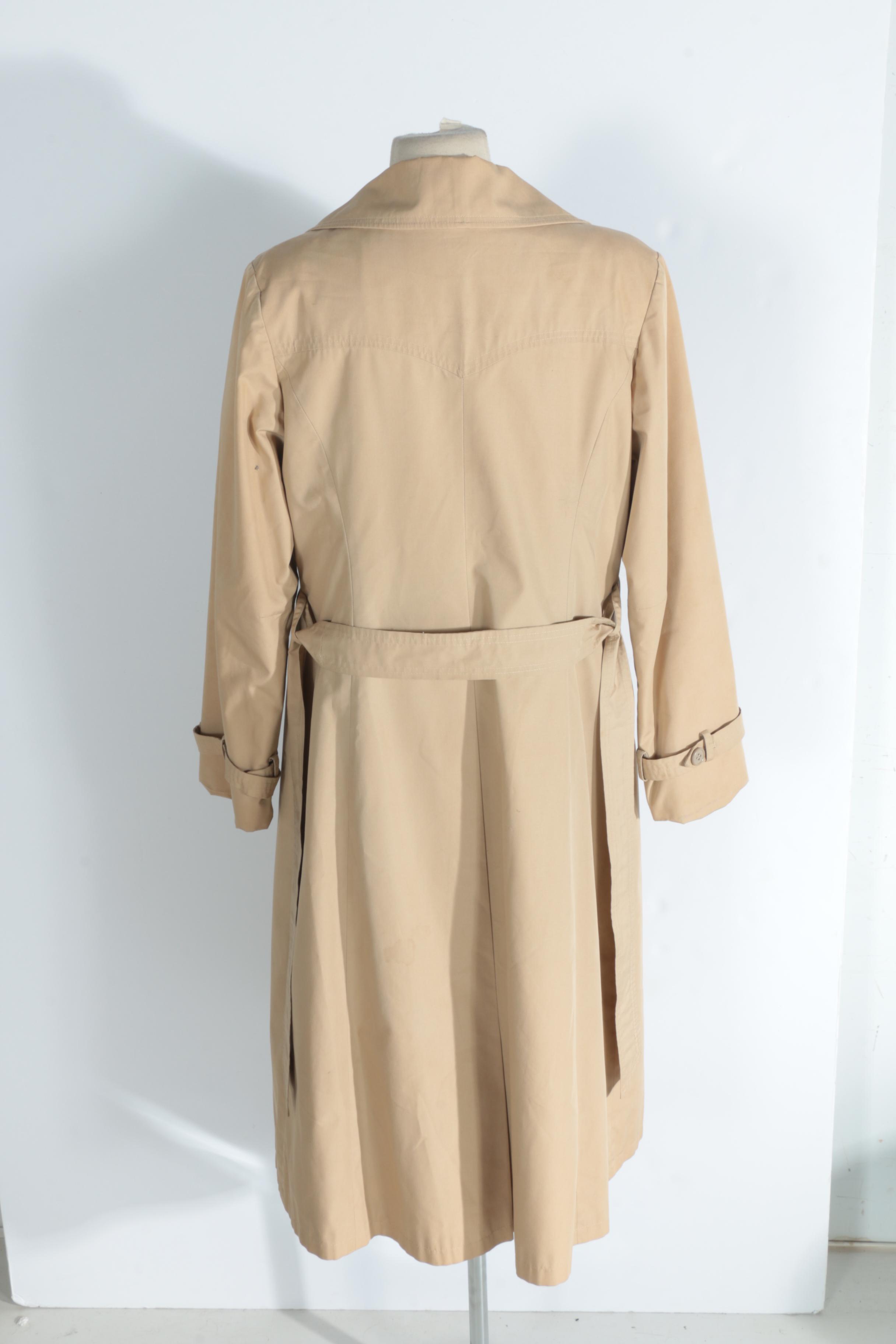 Vintage Trench Coat with Sheared Beaver Lining