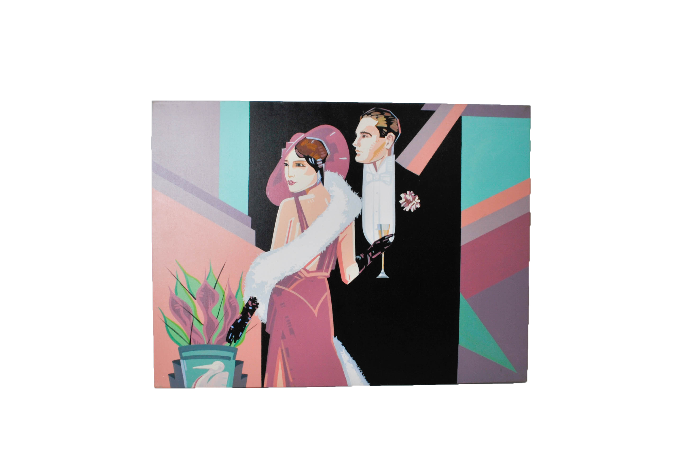 Oil on Canvas Modern Man and Woman