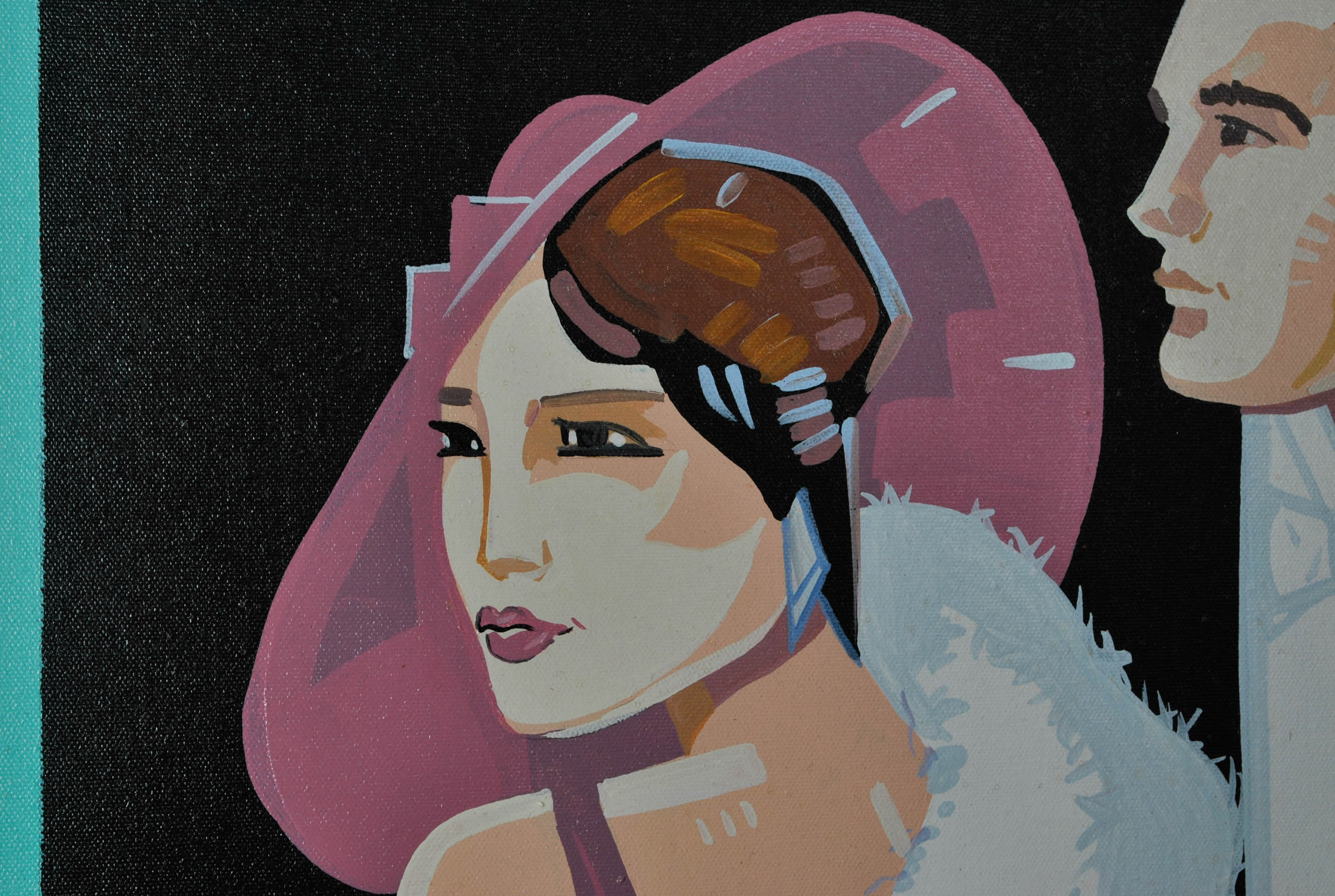 Oil on Canvas Modern Man and Woman