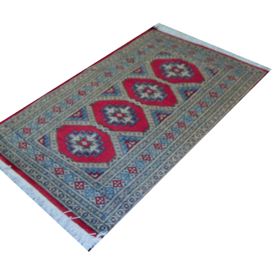 Hand-Knotted Kurdish Style Wool Area Rug