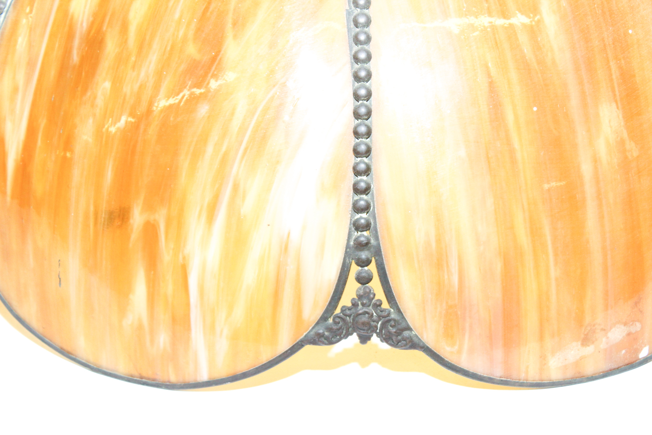 Large Yellow Slag Glass Light Shade