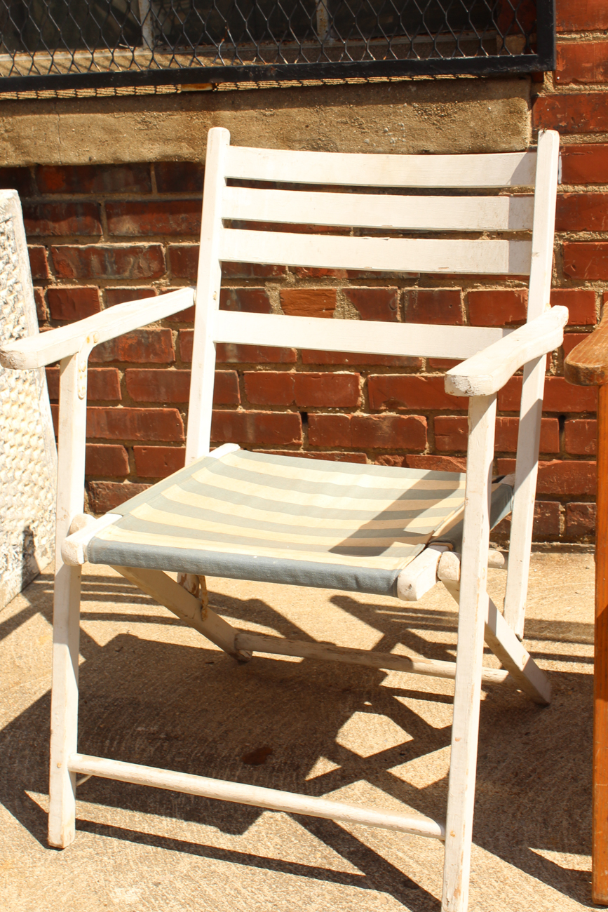 Three Mismatched Vintage Folding Chairs