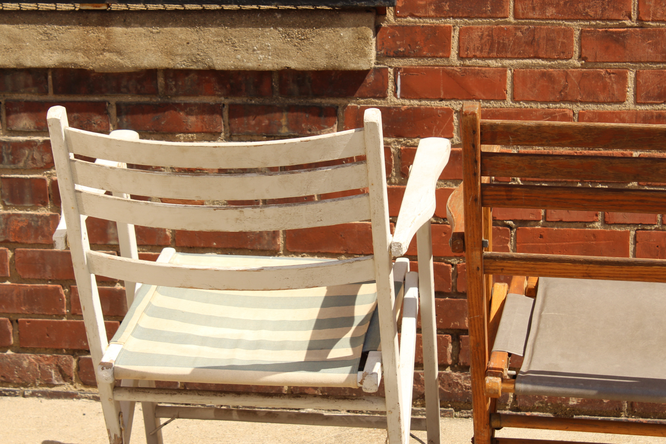 Three Mismatched Vintage Folding Chairs