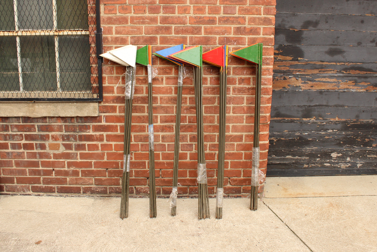 Metal Parking Lot Marker Flags