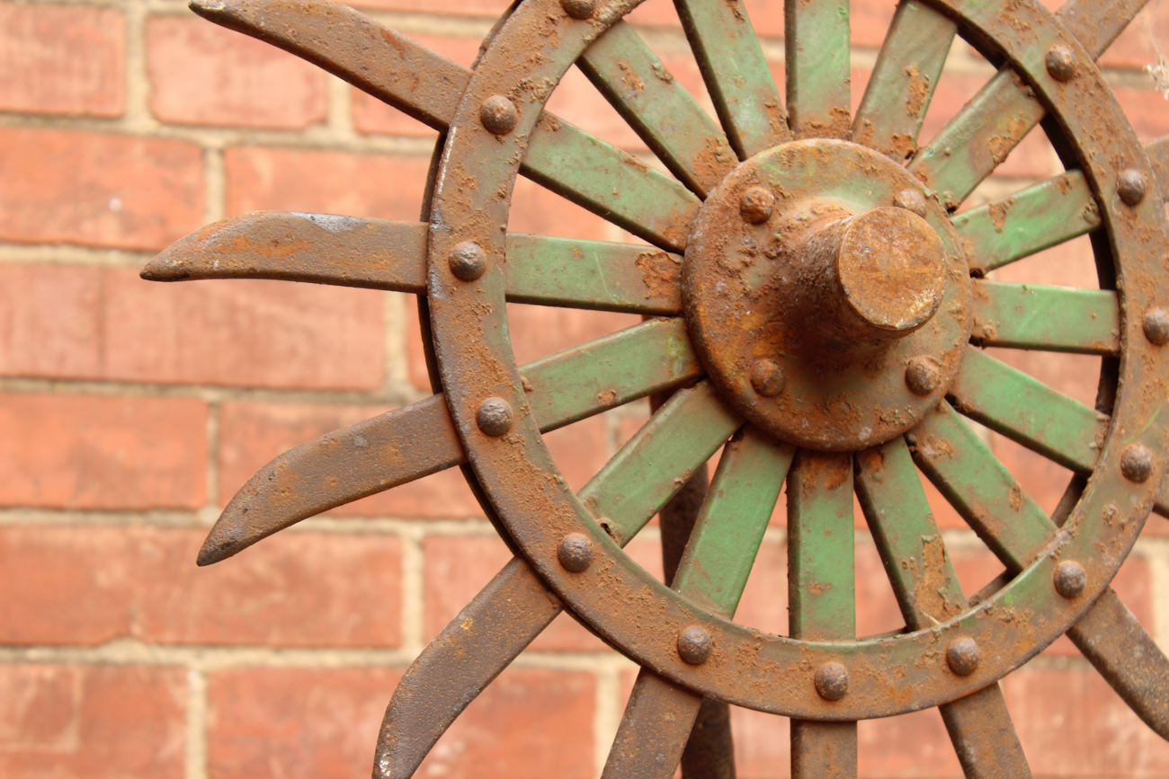 Lawn Ornaments Created from Antique Farm Equipment