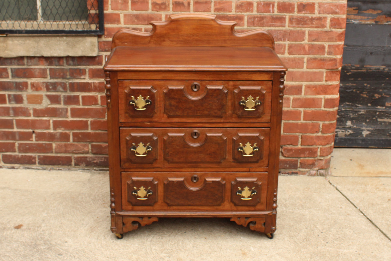 Early 20th Century Walnut and Burl Wash Stand.
