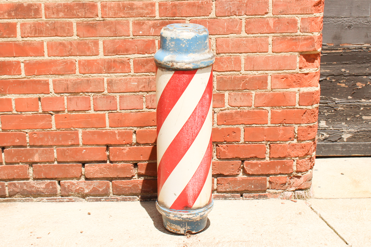 Vintage Cast Iron Barber Pole