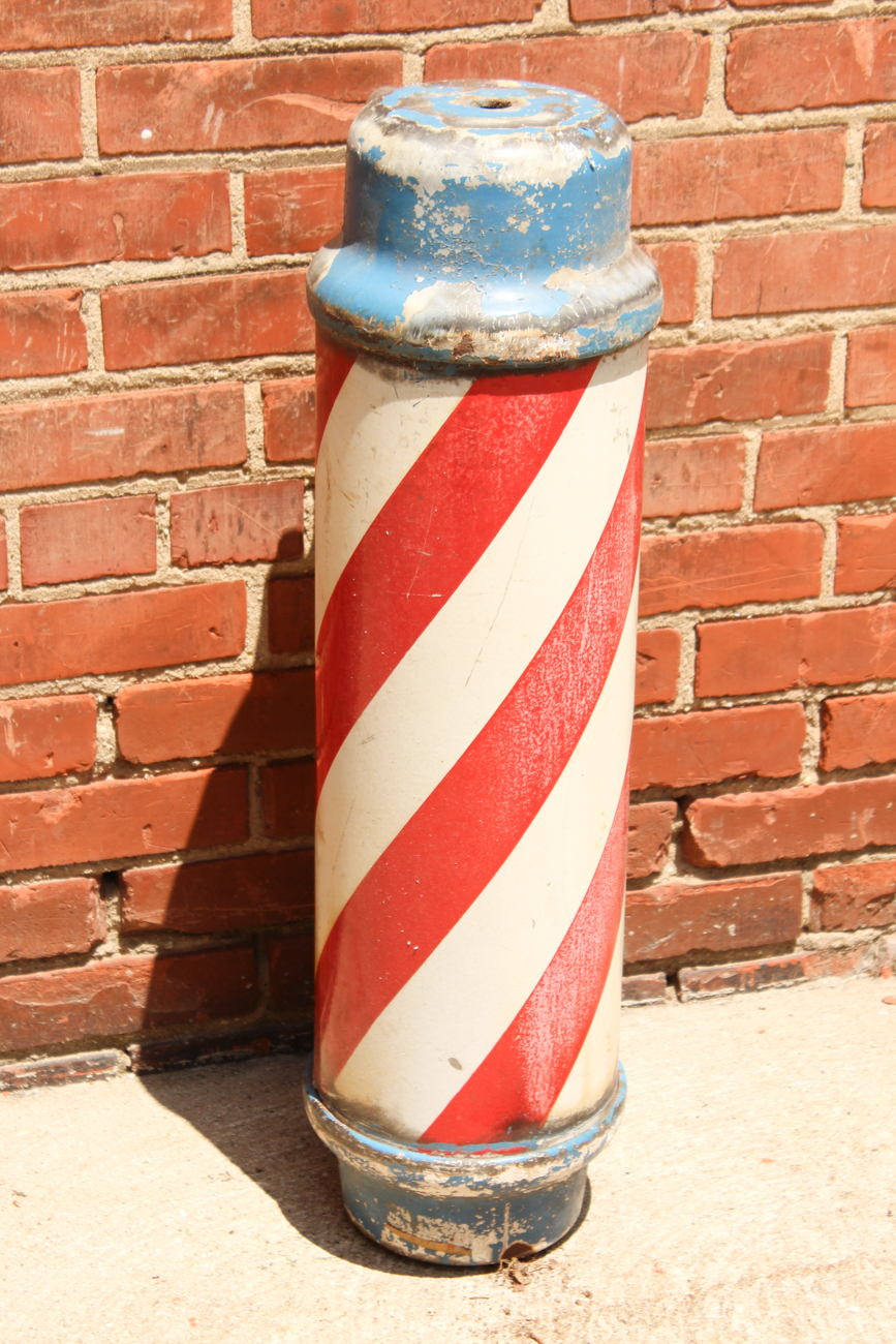 Vintage Cast Iron Barber Pole