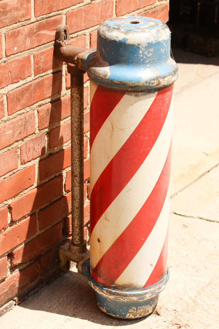 Vintage Cast Iron Barber Pole