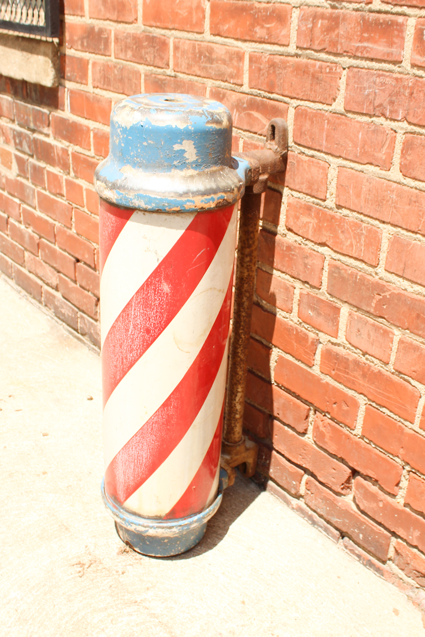 Vintage Cast Iron Barber Pole