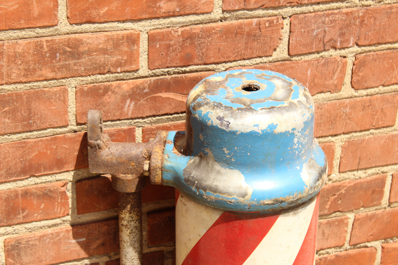 Vintage Cast Iron Barber Pole