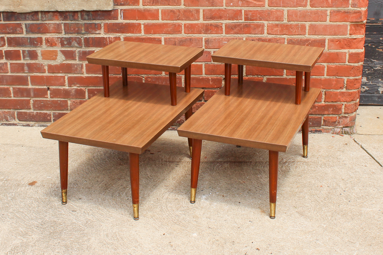 Pair of Mid-Century Modern Step Side Tables