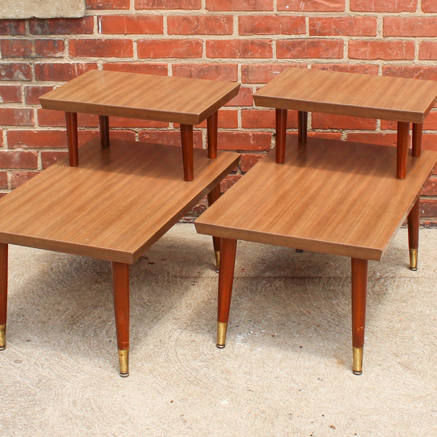 Pair of Mid-Century Modern Step Side Tables