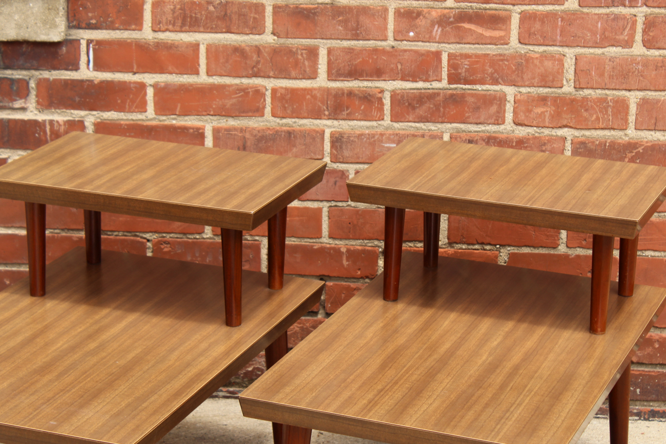 Pair of Mid-Century Modern Step Side Tables