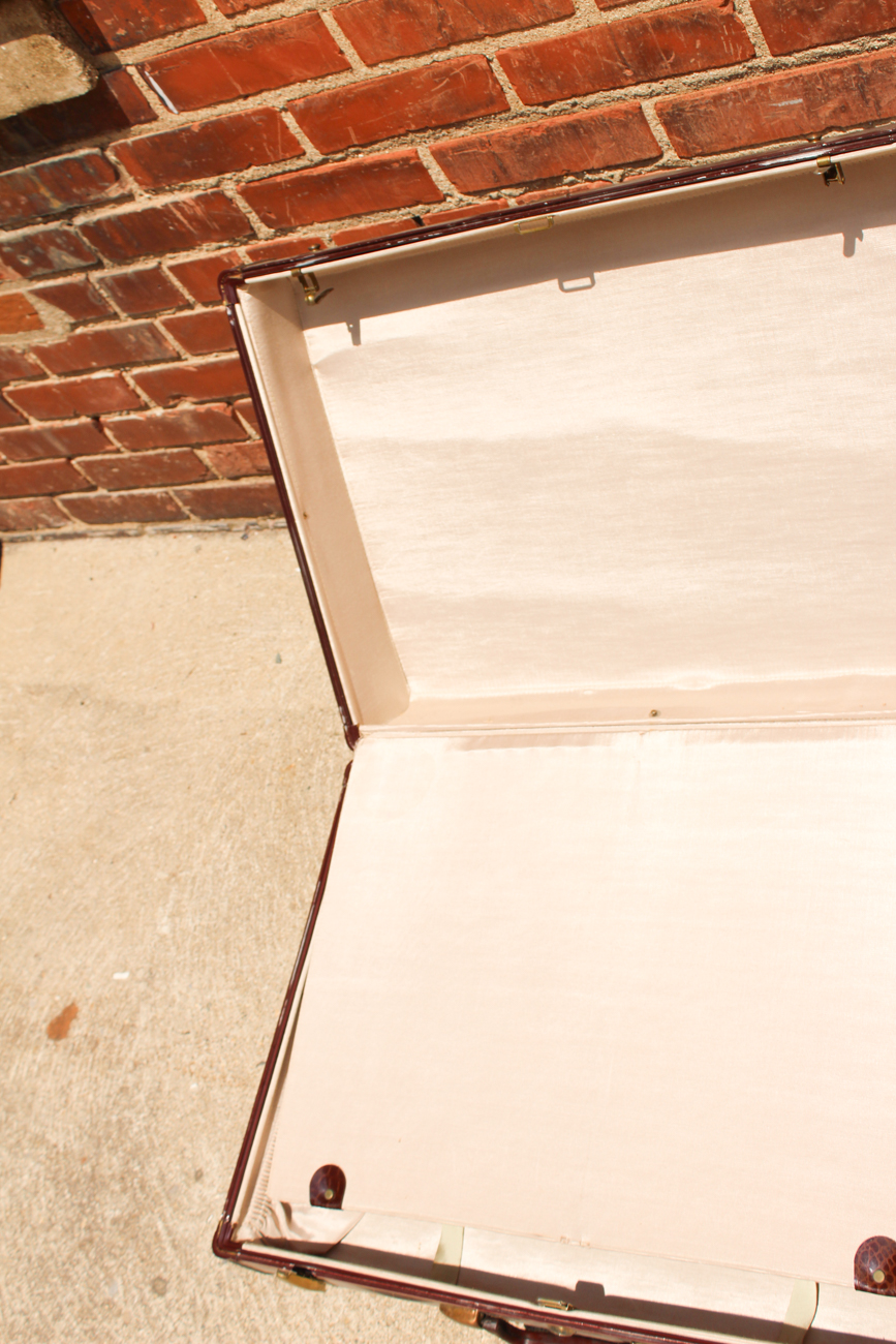 Vintage Mid-Century Croc Embossed Leather Samsonite Luggage