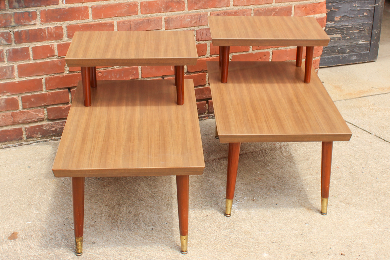 Pair of Mid-Century Modern Step Side Tables